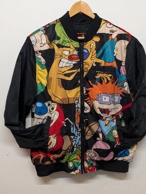Member's Only Men's NICKELODEON zip up cartoon Jacket * FLAW PLEASE READ*